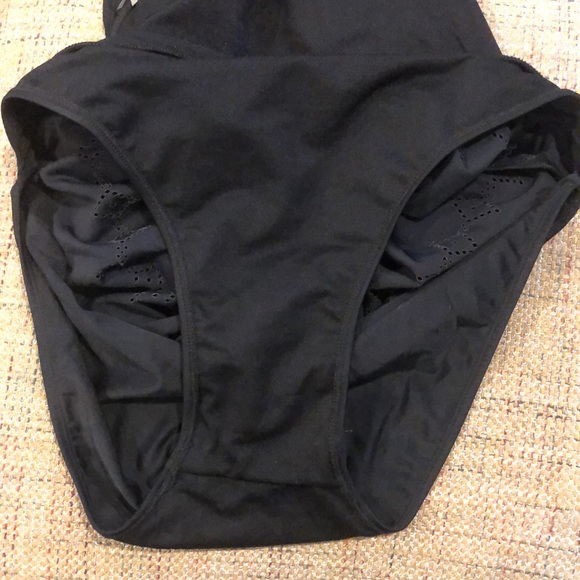 NICOLE MILLER Black Halter Neck Cut Out Skirted Black Swimsuit Sz 1X NWT - Picture 16 of 17